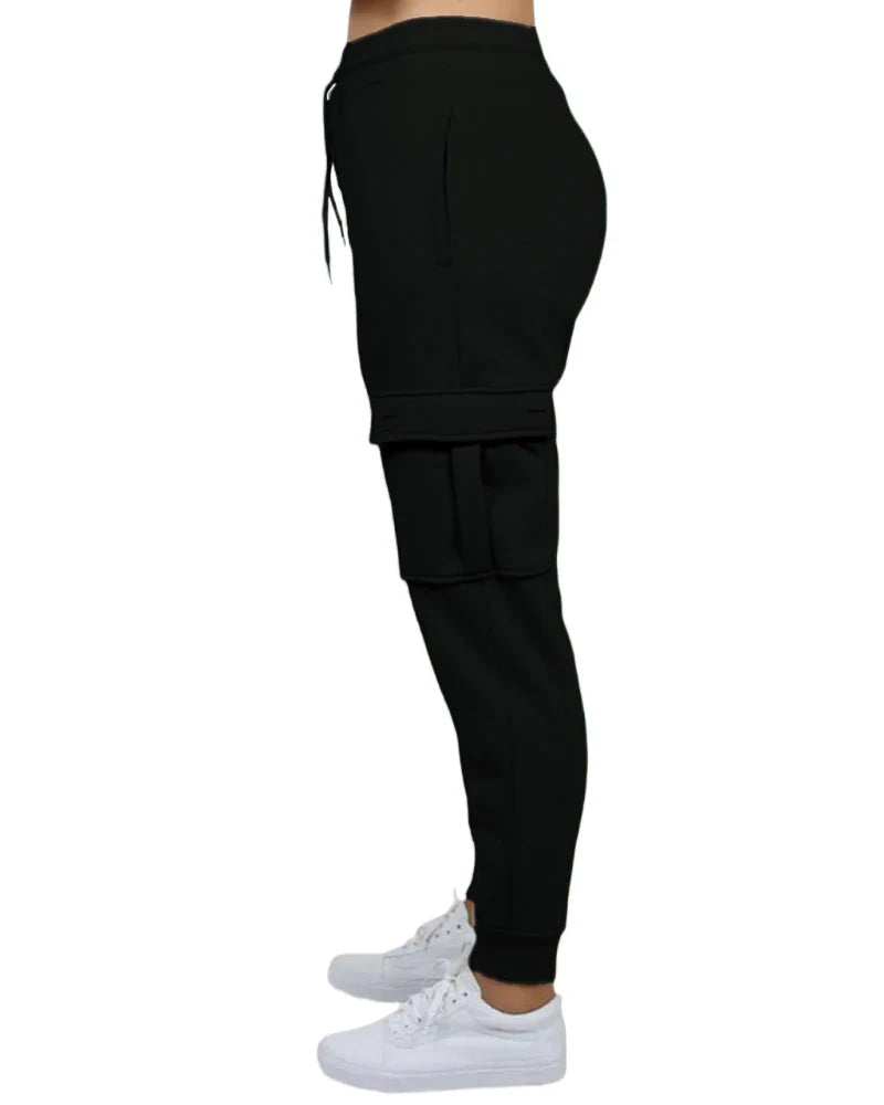Loose Fit Fleece Jogger Sweatpants with Cargo Pockets P729