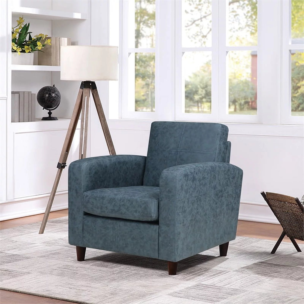 Navy Blue Faux Leather Club Chair V37778