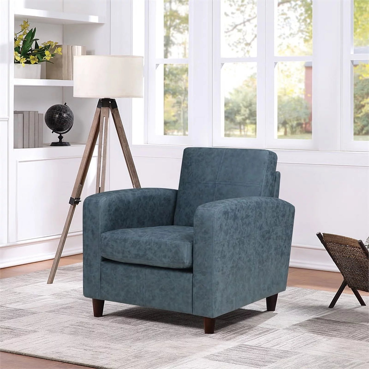 Navy Blue Faux Leather Club Chair V37778