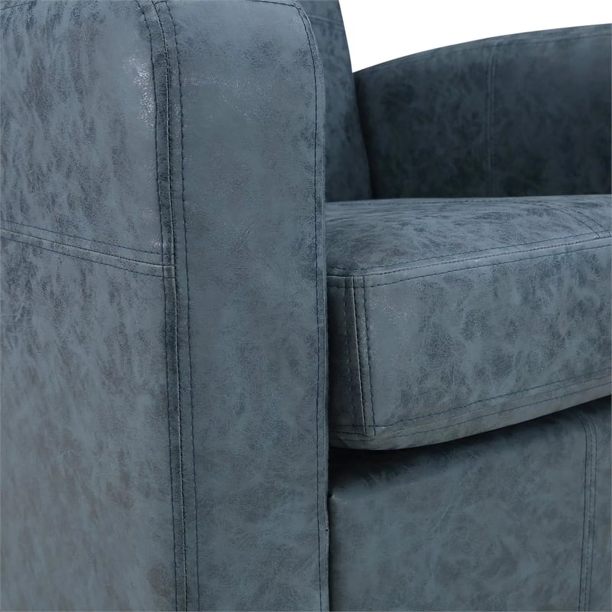 Navy Blue Faux Leather Club Chair V37778