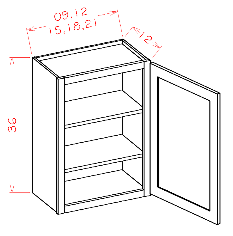 1 Door 2 Shelves Wall Cabinet High-Density Fiberboard Z366798