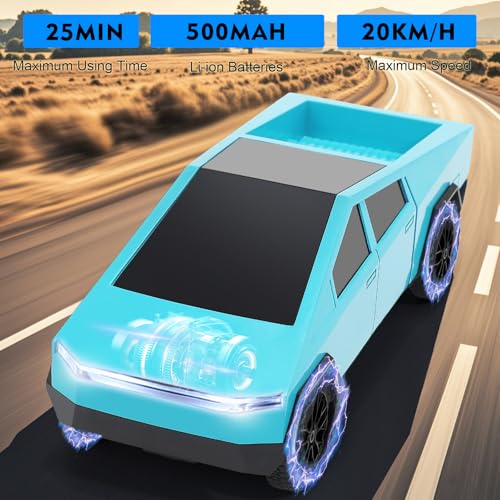 Remote Control Pickup Truck 1/24 Scale Rechargeable Blue E7088