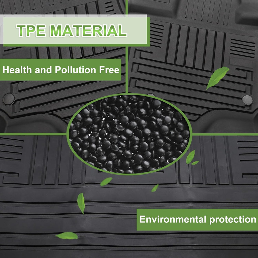 Black TPE All Weather Floor Mats, Full Set of Front and Rear W312940