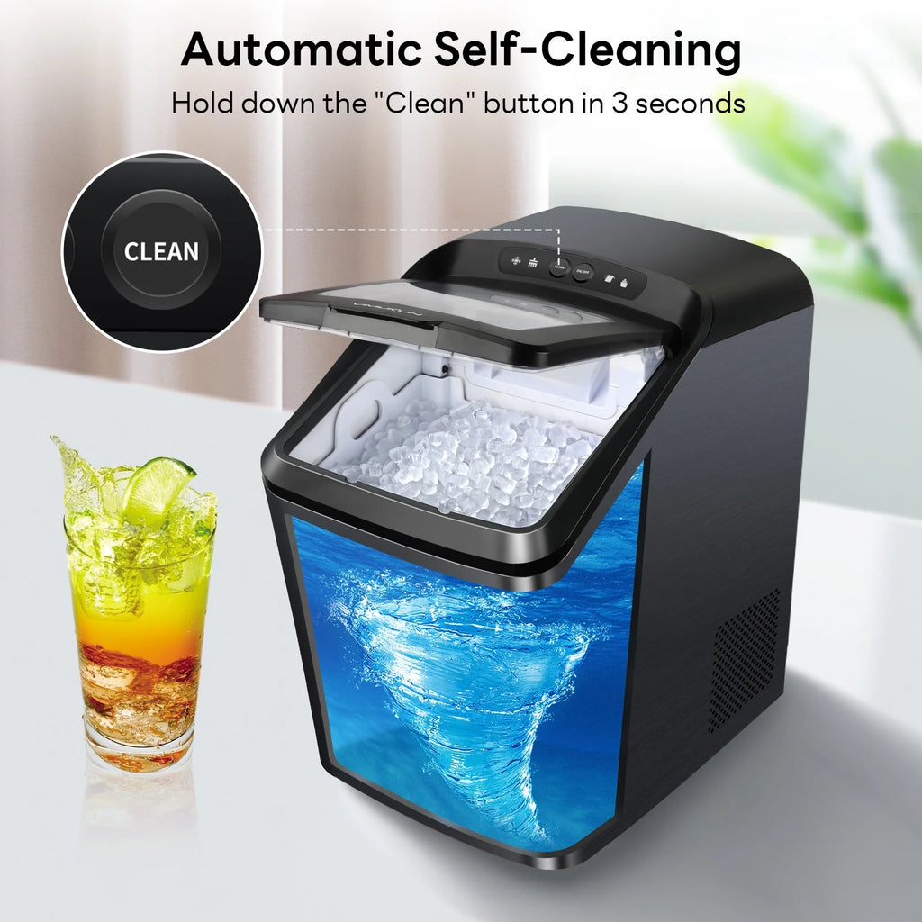 30Lbs Per Day Self-Cleaning Stainless Steel Countertop Ice Maker D90952