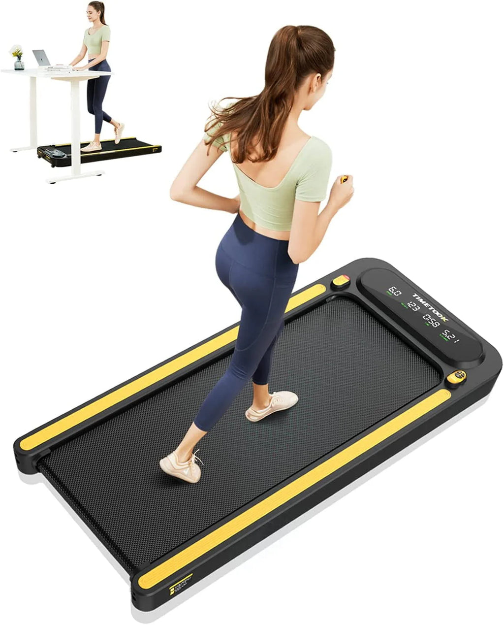 Under Desk Treadmill 2.25HP 265lb Weight Capacity Portable Walking Pad V392611