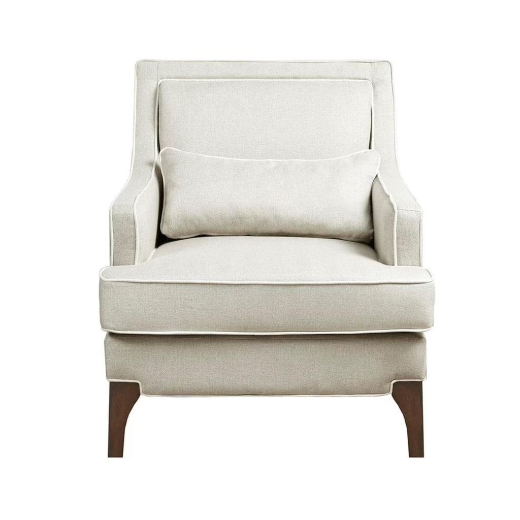 Cream and Dark Brown Arm Chair M727