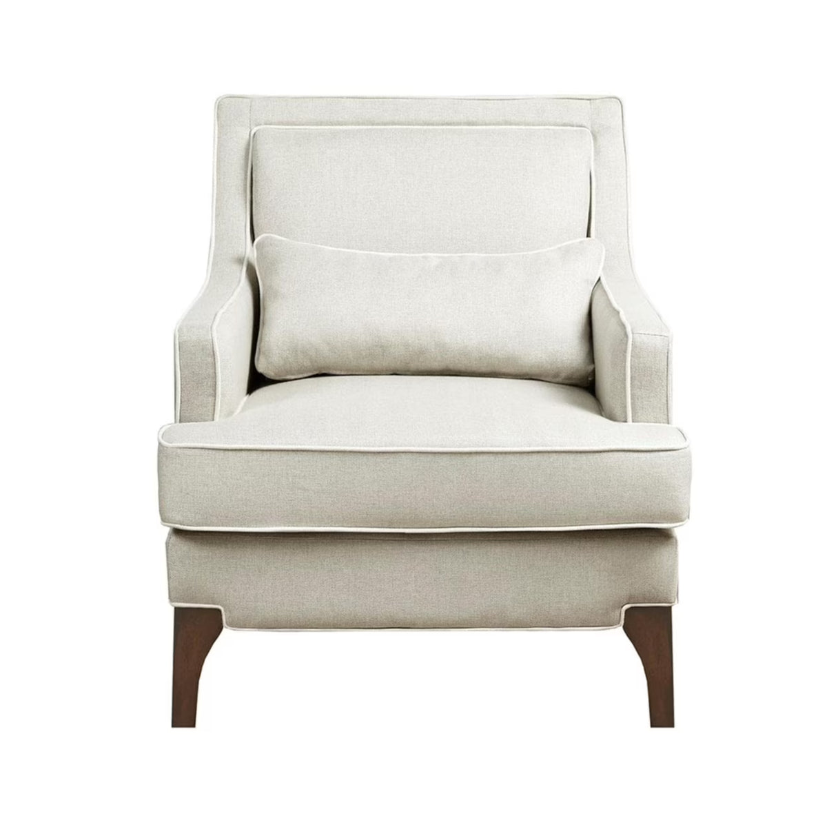 Cream and Dark Brown Arm Chair M727