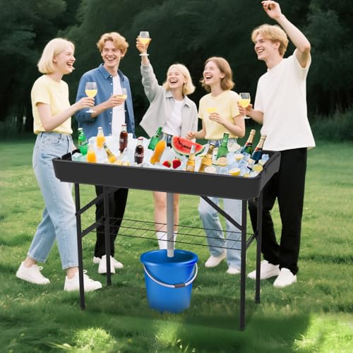 Folding Plastic Cooler Table with Drain Hose E361