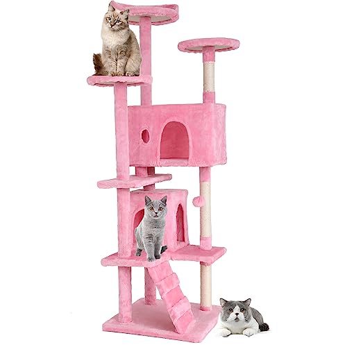 54" Dark Gray Cat Tree Tower Q415