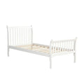 White Twin Platform Bed Frame with Wood Slat Support R9930