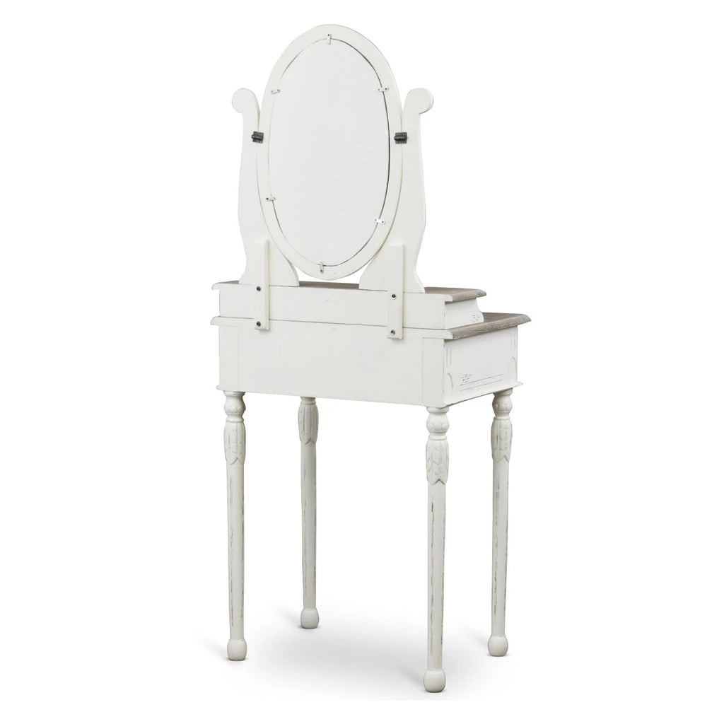 White and Natural Bedroom Vanity Table W3314