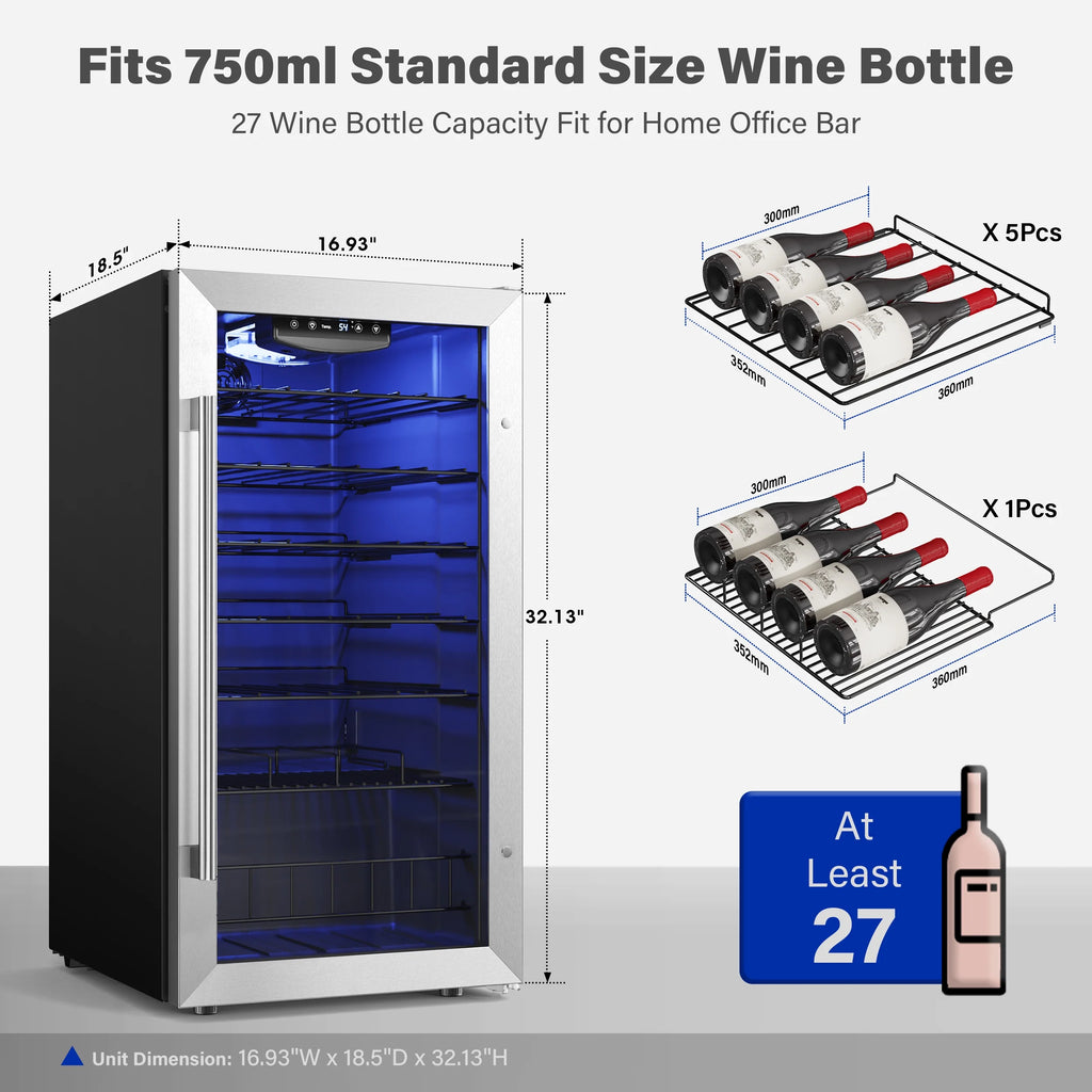 Stainless Steel 27 Bottle Wine Refrigerator G728