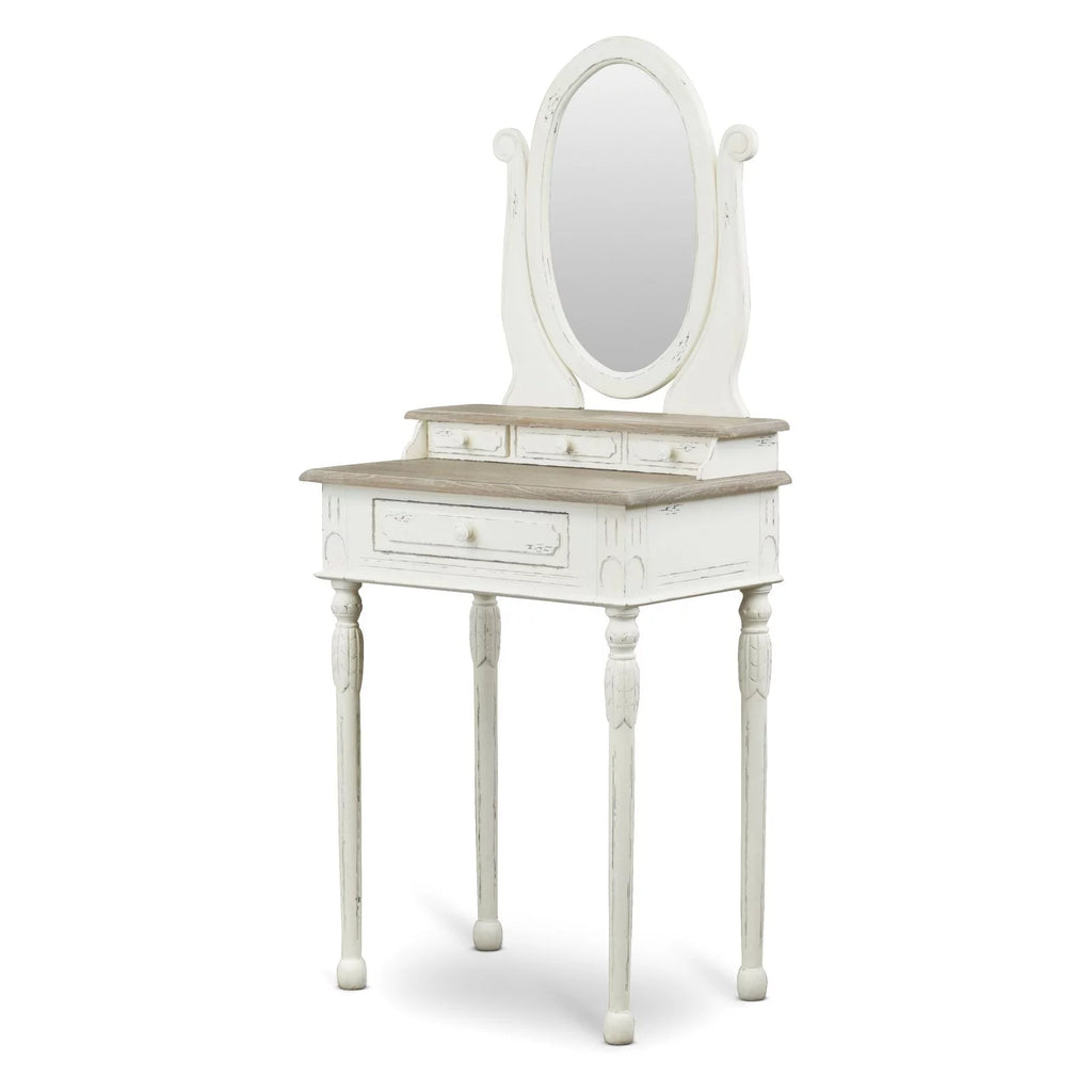 White and Natural Bedroom Vanity Table W3314