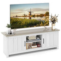 2 Doors TV Stand with Open Shelves and Cable Management Holes G150769