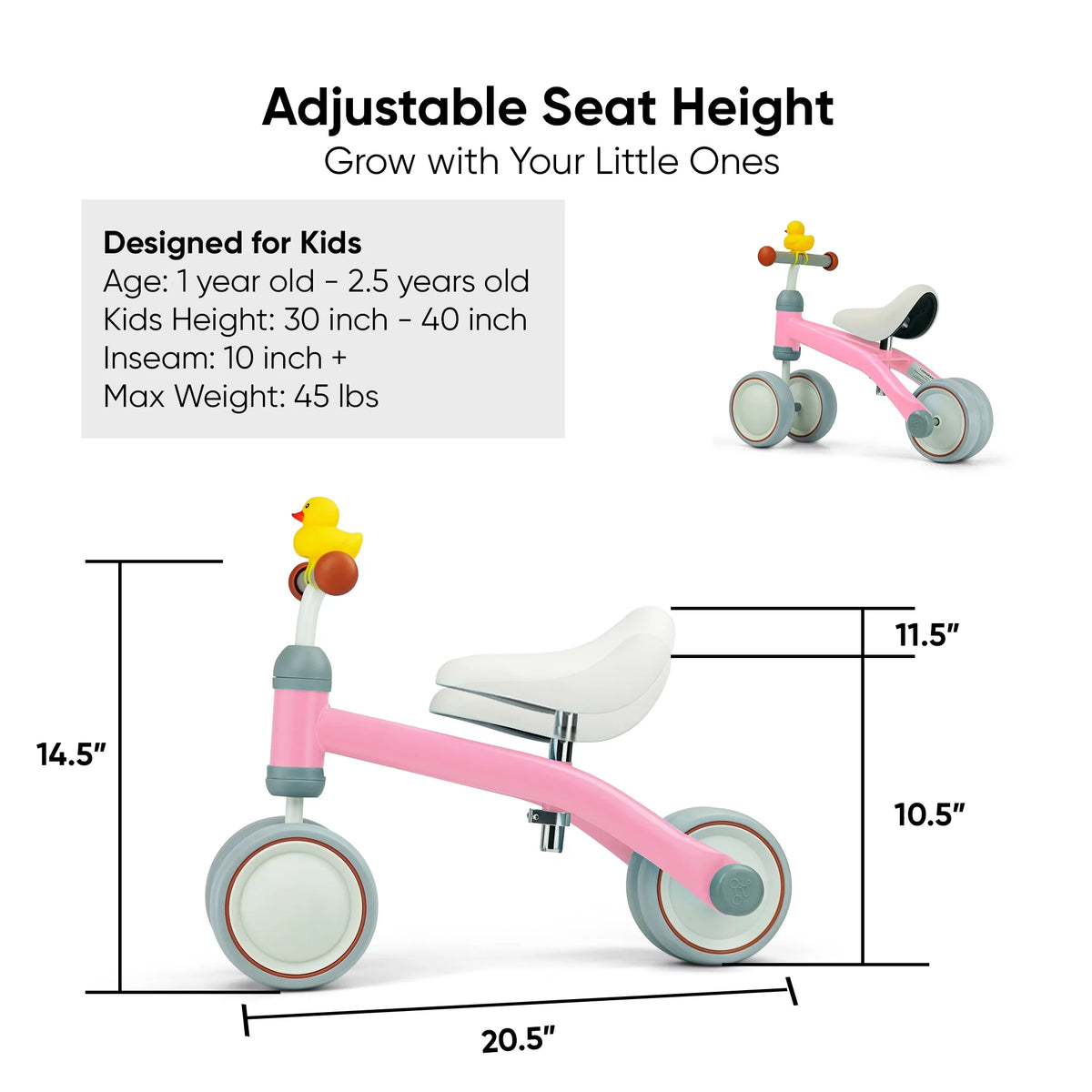 White Baby Balance Bike X943676