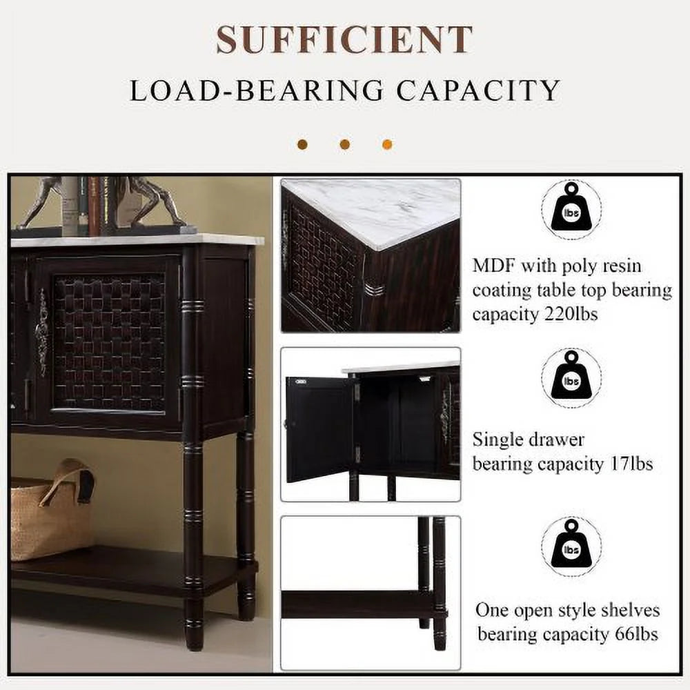 47'' Entryway Console Table with Storage and Open Shelf I430