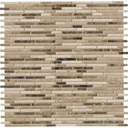 Brown Marble Mesh-Mounted Mosaic Tile S807