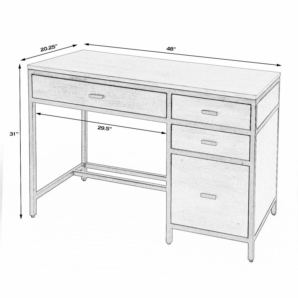 Natural Wood Storage Desk K9902