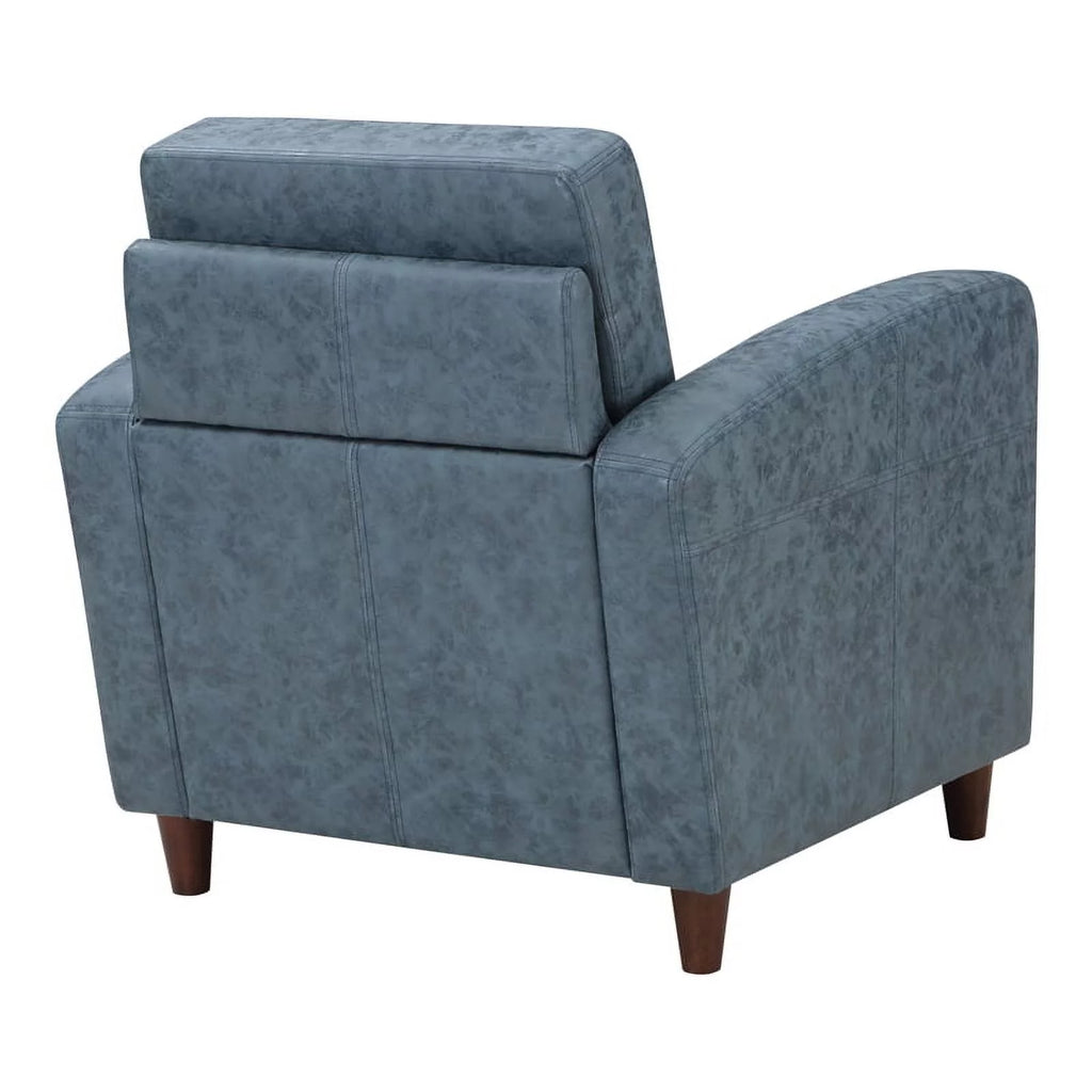 Navy Blue Faux Leather Club Chair V37778