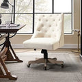 Beige Tufted Upholstered Armless Office Chair Q39564