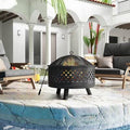 Red Steel Wood Burning Fire Pit I52811