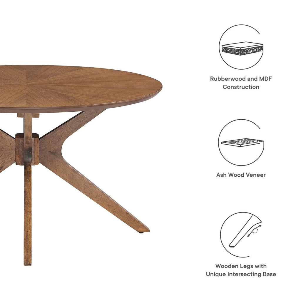 Round Wood Coffee Table in Walnut Z576