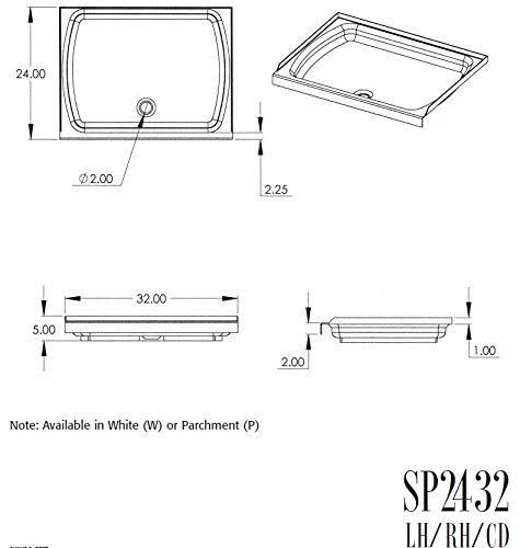 White 24in x 32in Shower Pan with Right Drain B471462