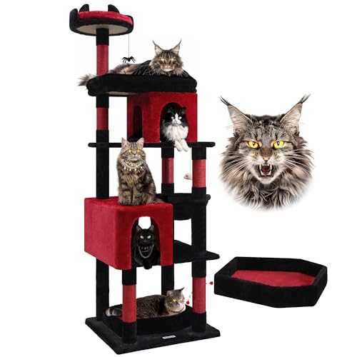 72in Dark Gray Cat Tree with 6 Scratching Posts F2236