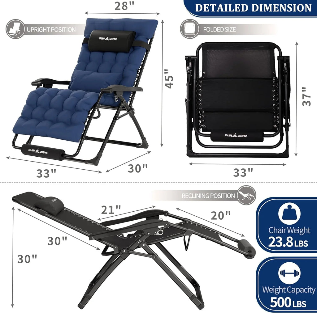 Oversized Zero Gravity Chair Set of 1 Black B71923