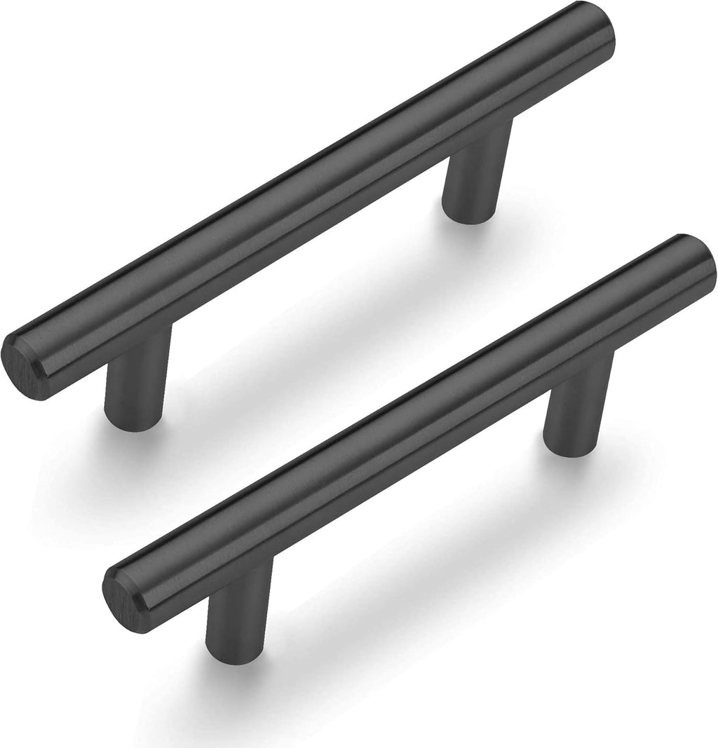 50-Pack Matte Black Round Bar Cabinet Pulls G284985