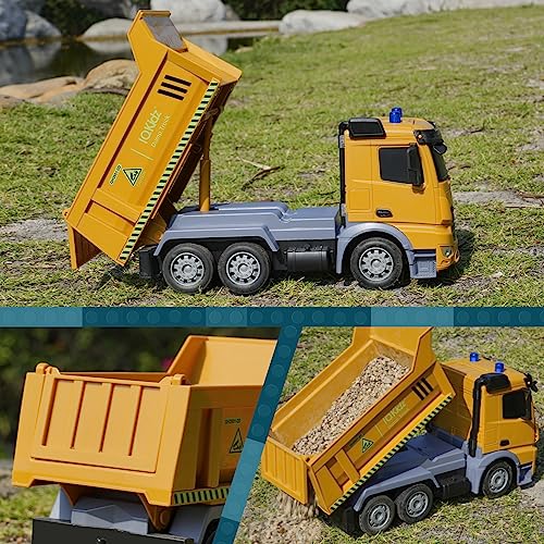 Remote Control Dump Truck Toy with Blue Warning Lights V828