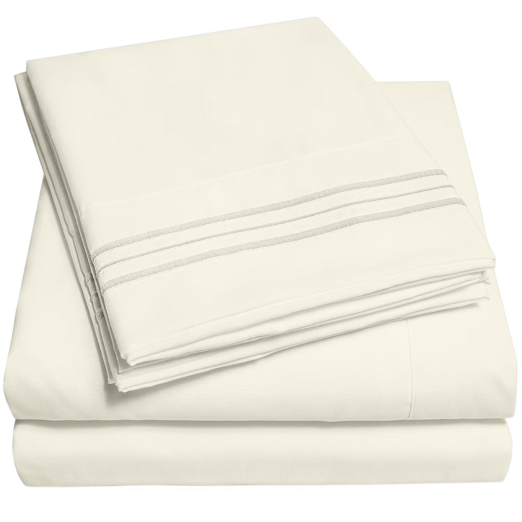4 Piece King Bed Sheet Set - Ivory K827182