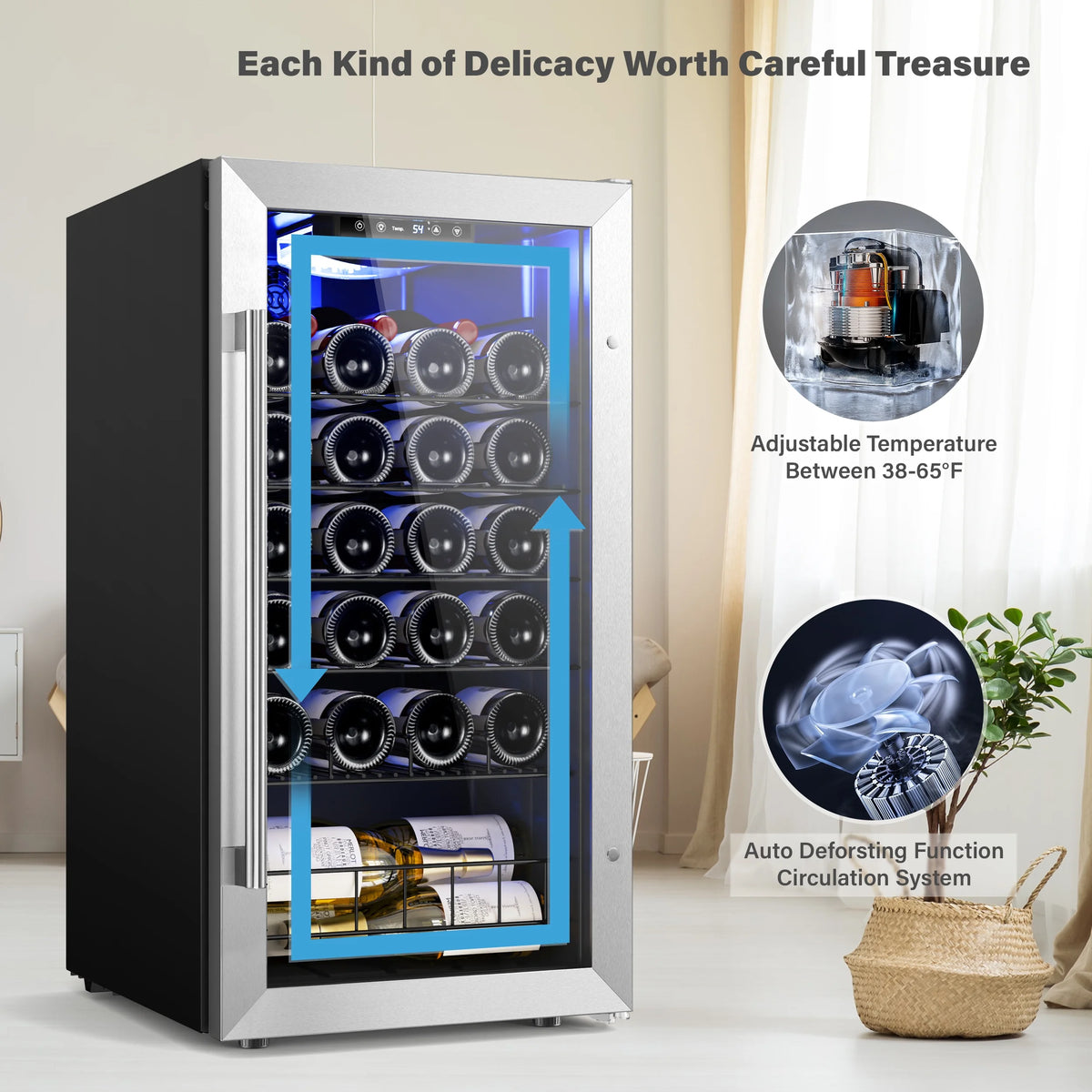 Stainless Steel 27 Bottle Wine Refrigerator G728