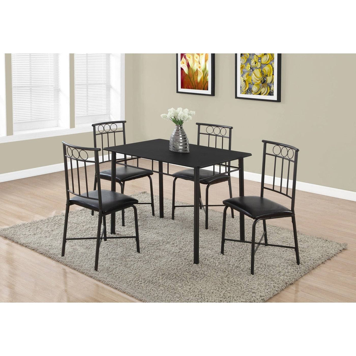 Black Metal 5 Piece Dining Set N39043