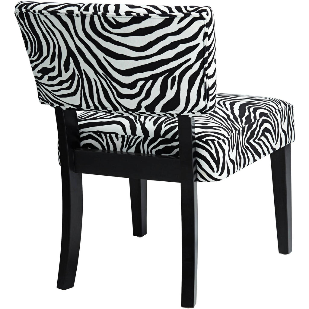 Zambia Zebra Print Accent Chair with Velvet Fabric L758654