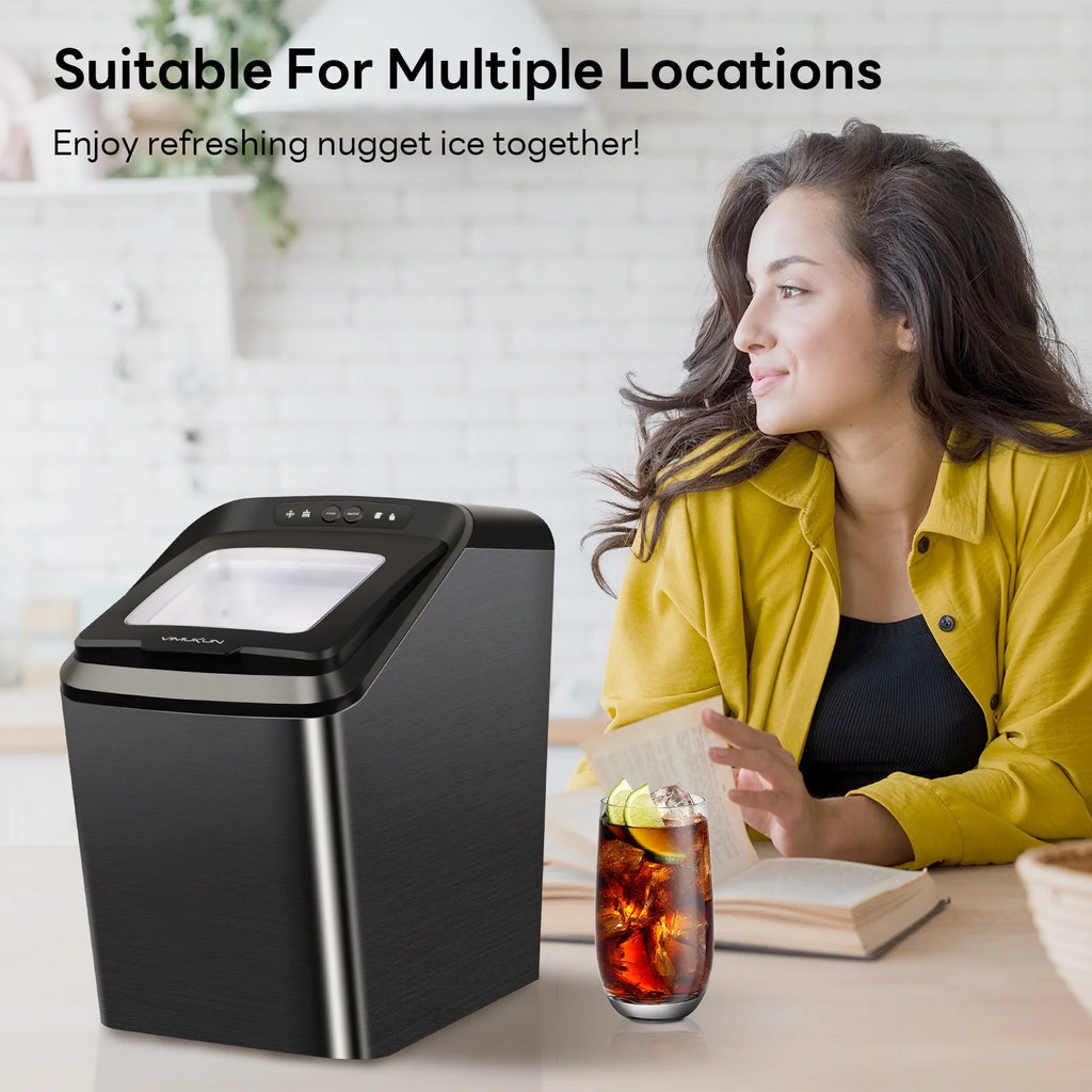 30Lbs Per Day Self-Cleaning Stainless Steel Countertop Ice Maker D90952