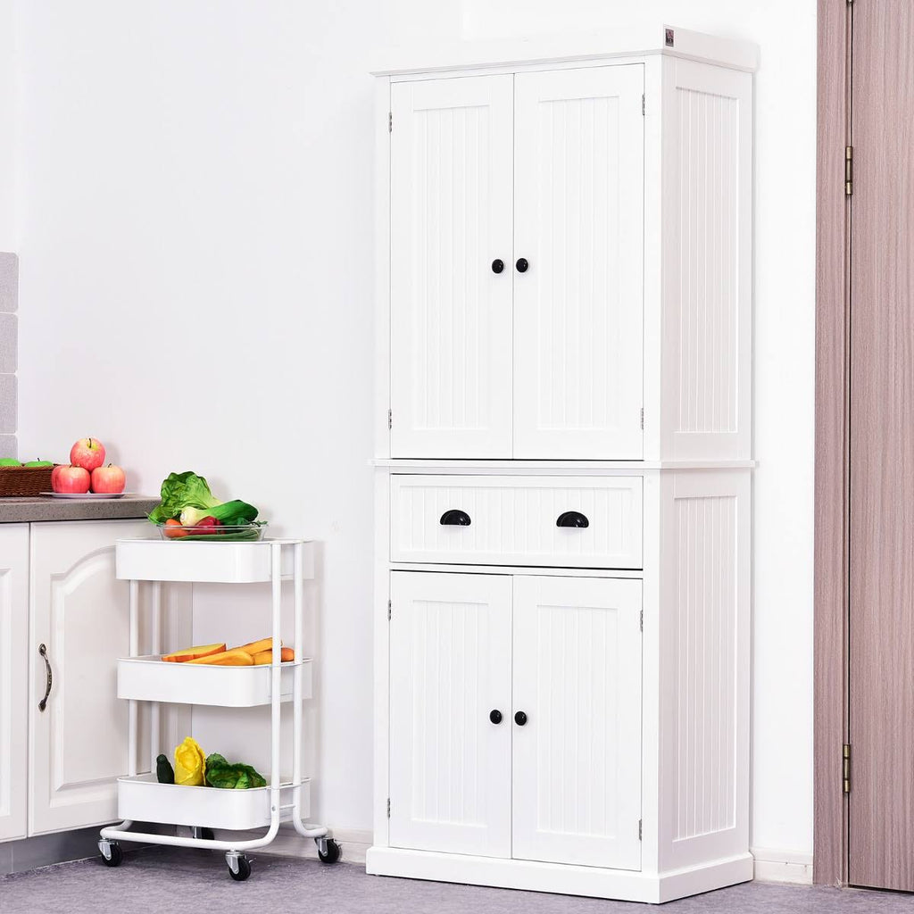 White Tall Kitchen Pantry Cabinet E204567