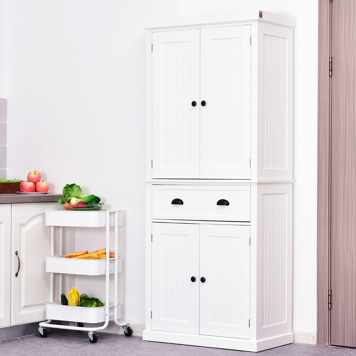 White Tall Kitchen Pantry Cabinet E204567