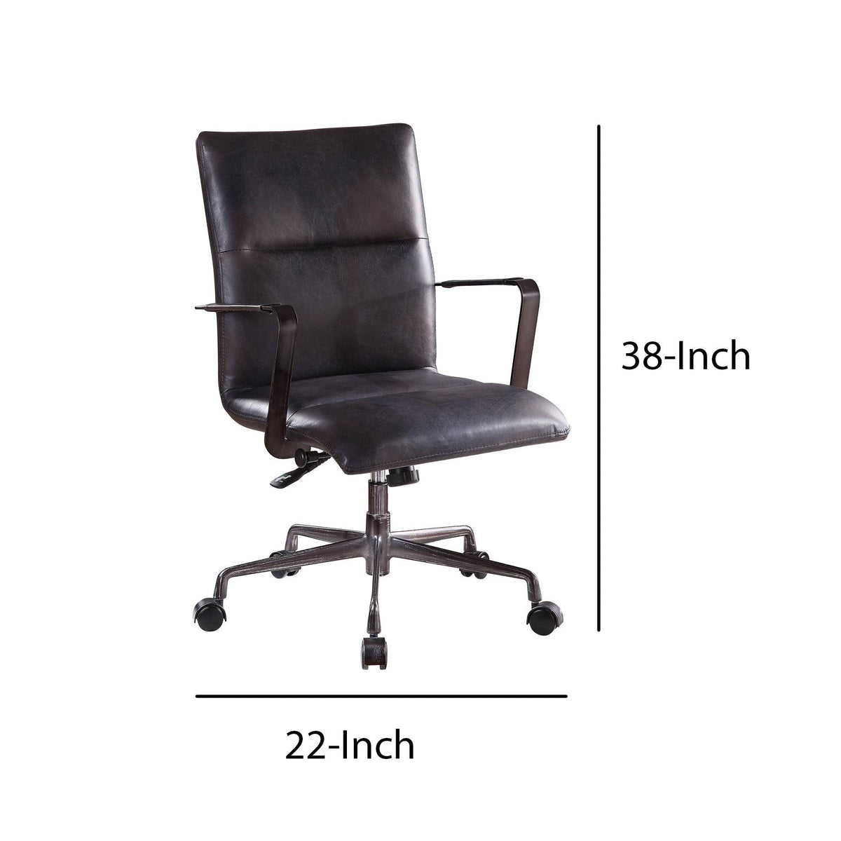 Black Faux Leather Upholstered Wooden Office Chair I523
