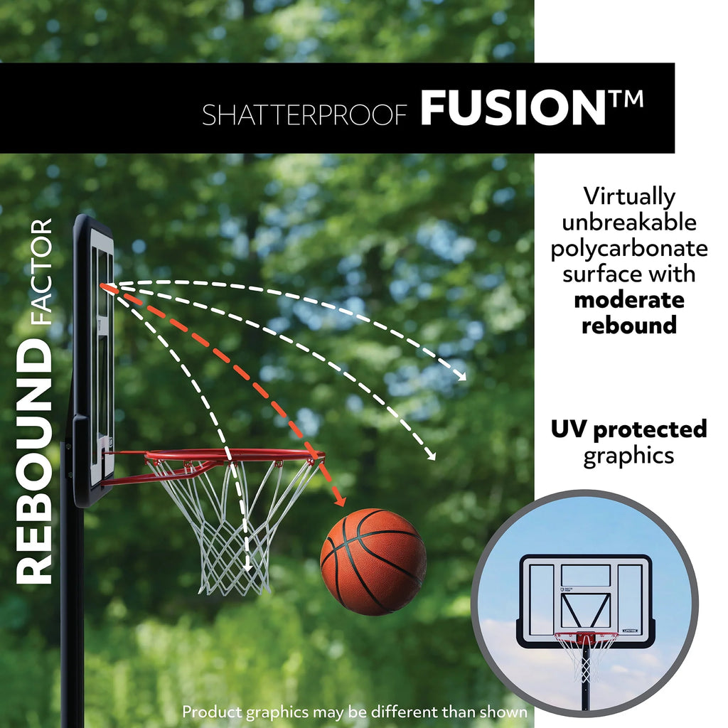 Adjustable Inground Basketball Hoop 50 inch Polycarbonate Z713