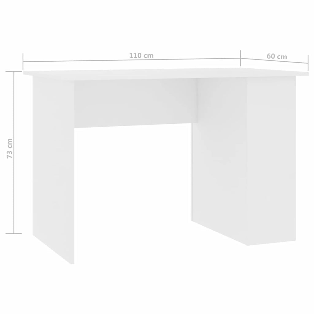 White Engineered Wood Desk J37256
