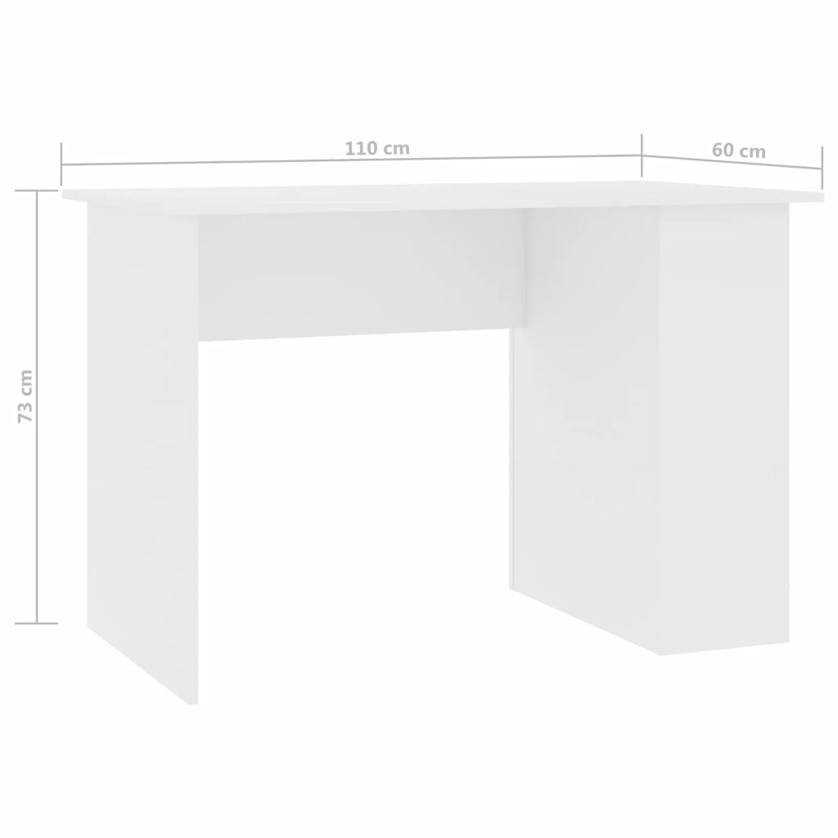 White Engineered Wood Desk J37256
