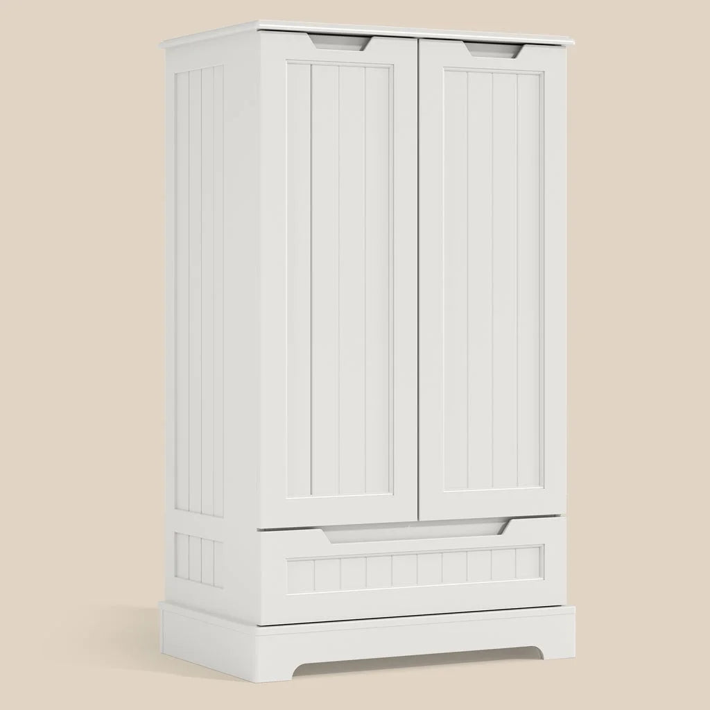White Kitchen Storage Cabinet with 2 Doors and 1 Drawer Q301814