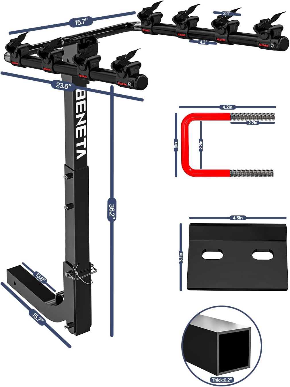 4 Bike Hitch Mount Bike Rack E4021