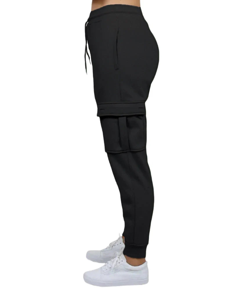 Loose Fit Fleece Jogger Sweatpants with Cargo Pockets P729