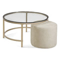 Round Nesting Cocktail Table with Glass Top Q499849
