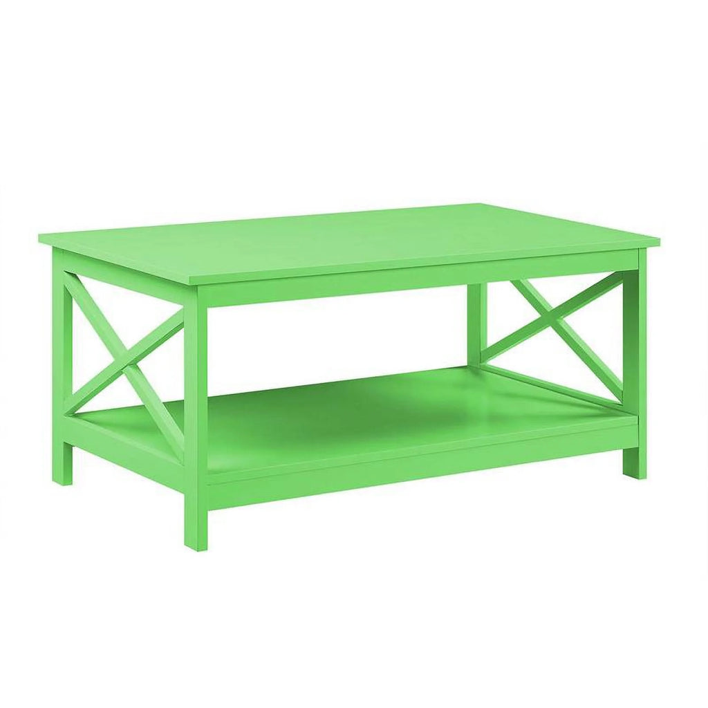 Lime Green Wood Coffee Table with Shelf M962285
