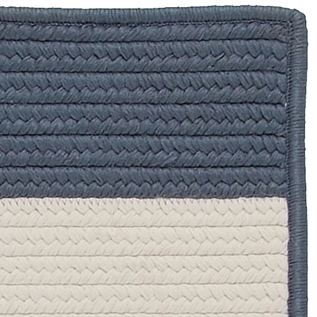 5' x 8' Steel Blue Striped Reversible Rectangular Outdoor W69895