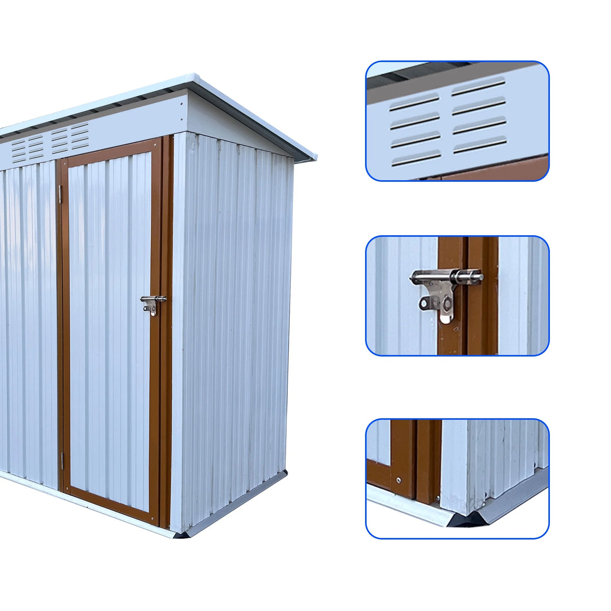 White and Yellow Metal Garden Sheds W971771