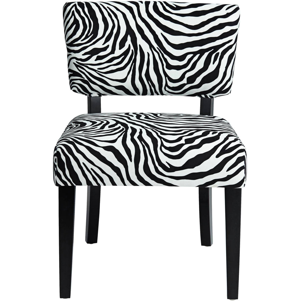 Zambia Zebra Print Accent Chair with Velvet Fabric L758654
